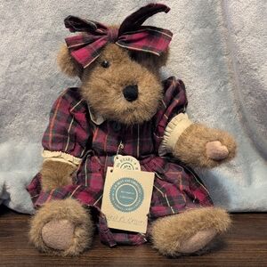Boyds Bear Ethel B. Bruin Plaid Teddy Bear with Bow